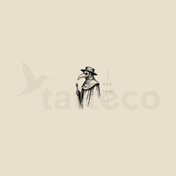 Plague Doctor Temporary Tattoo - Set of 3