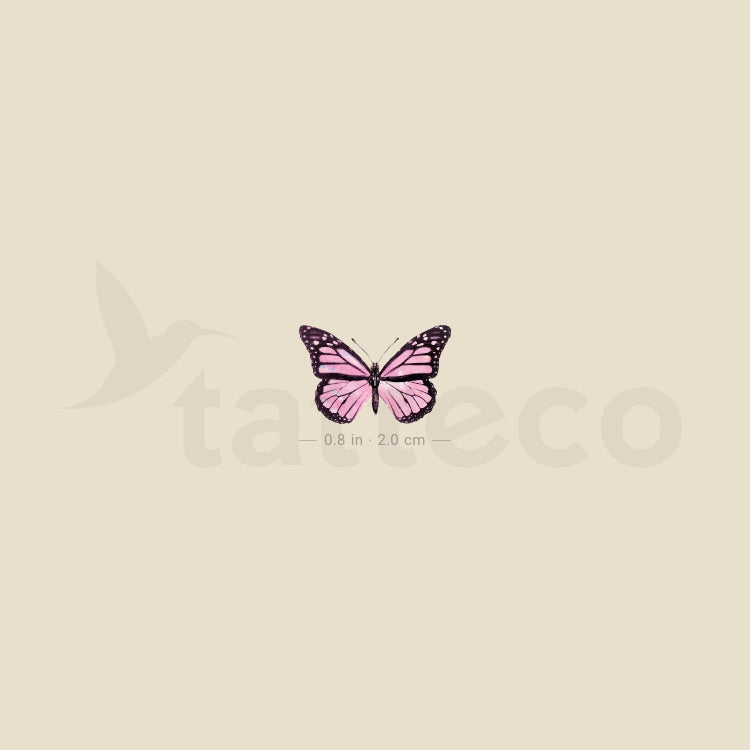 Pink Butterfly Temporary Tattoo - Set of 3