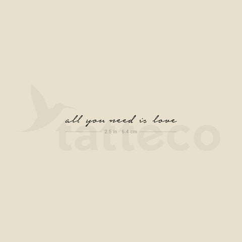 All You Need Is Love Temporary Tattoo - Set of 3