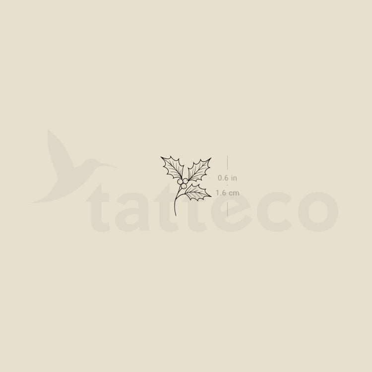 Fine Line Holly Temporary Tattoo - Set of 3