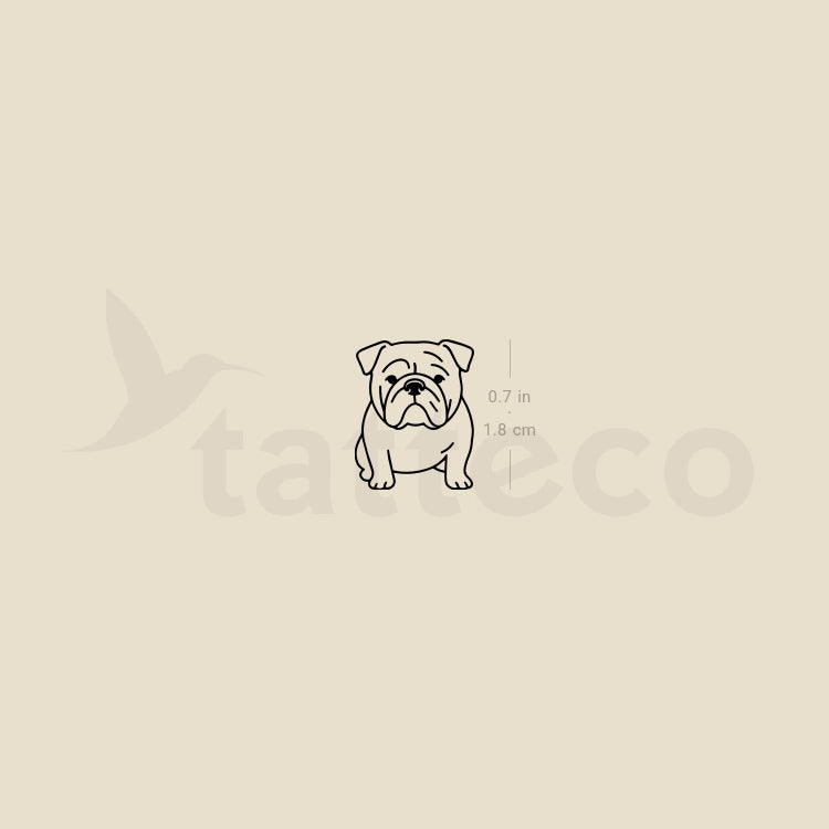 Bulldog Temporary Tattoo - Set of 3