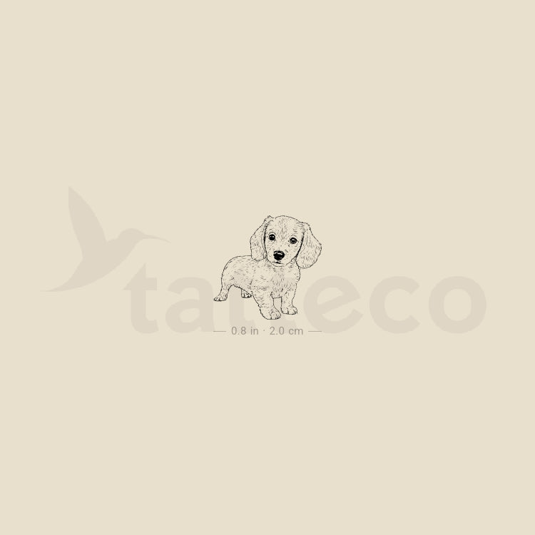 Wiener Puppy Temporary Tattoo - Set of 3