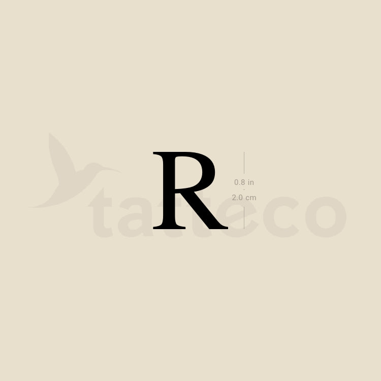 Uppercase R Temporary Tattoo - Set of 3