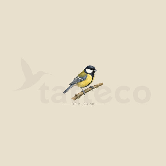 Great Tit Temporary Tattoo - Set of 3