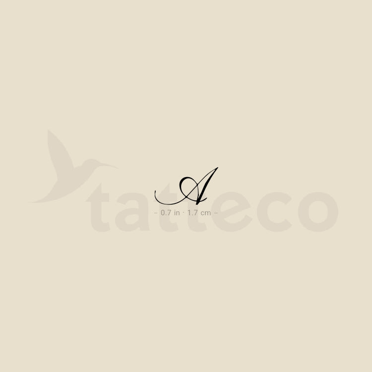 Letter A Script Temporary Tattoo - Set of 3