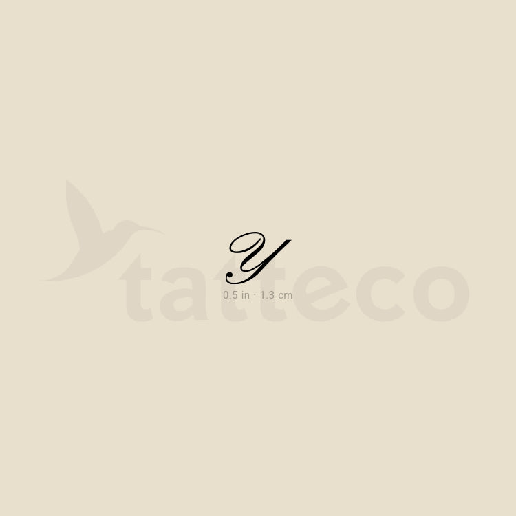 Letter Y Script Temporary Tattoo - Set of 3