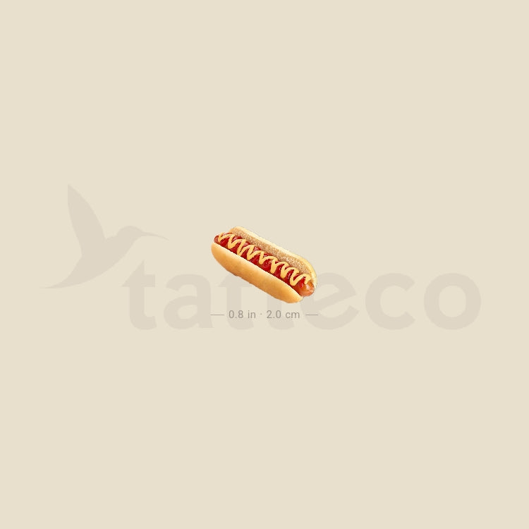 Realistic Hot Dog Temporary Tattoo - Set of 3