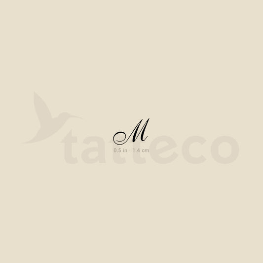 Letter M Script Temporary Tattoo - Set of 3