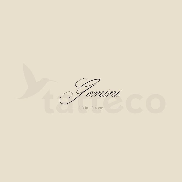 Gemini Script Temporary Tattoo By M3.Ink - Set of 3