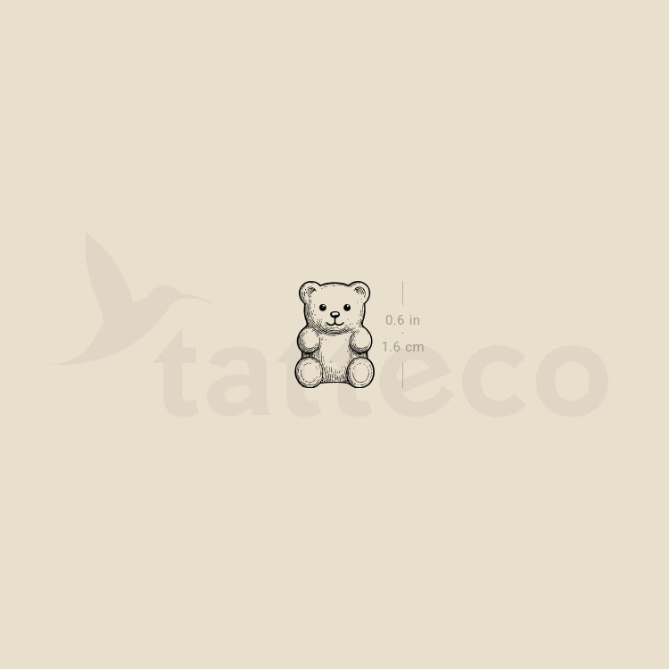 Little Gummy Bear Temporary Tattoo - Set of 3