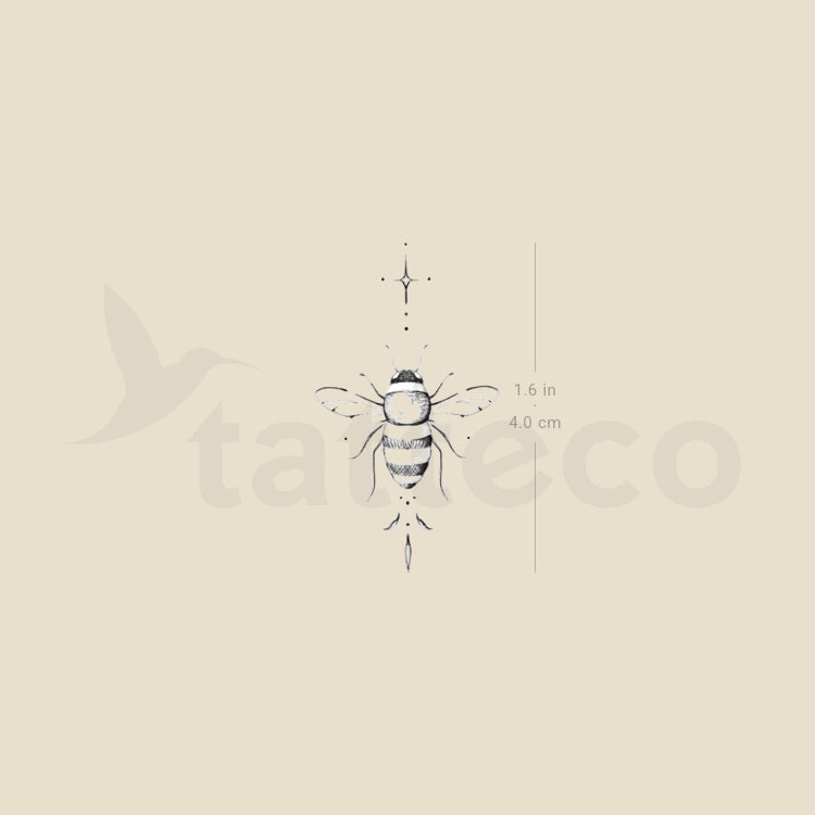 Ornamental Bee By Stefano Mazza Temporary Tattoo - Set of 3