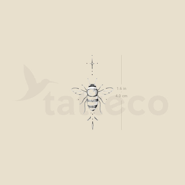 Ornamental Bee By Stefano Mazza Temporary Tattoo - Set of 3