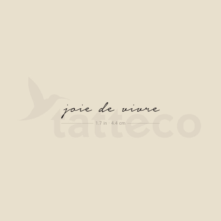 Small Joie De Vivre Temporary Tattoo - Set of 3
