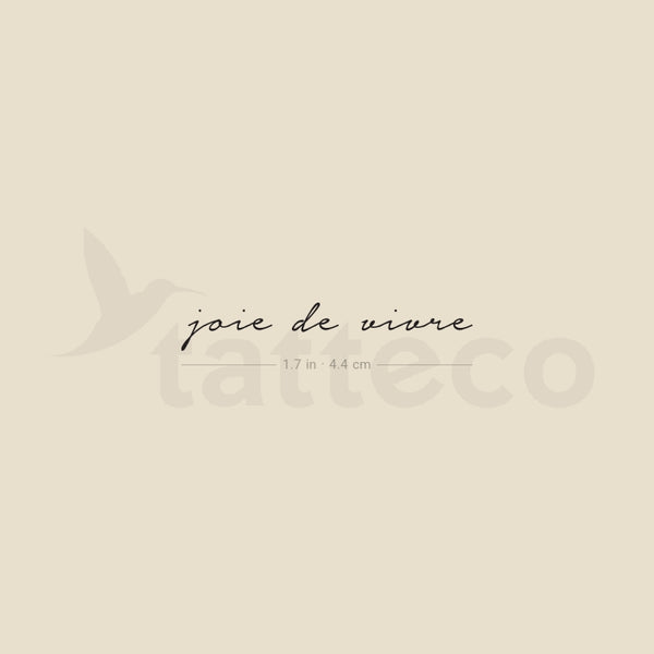 Small Joie De Vivre Temporary Tattoo - Set of 3