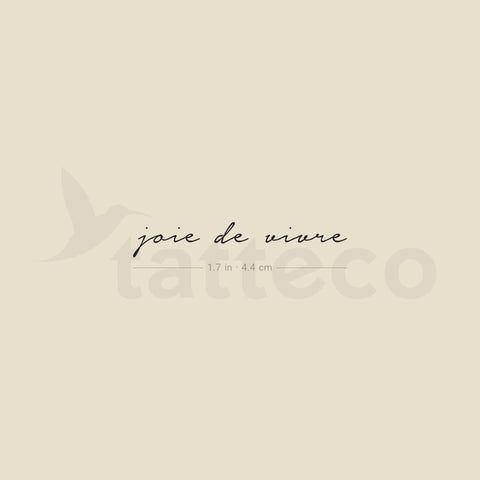 Small Joie De Vivre Temporary Tattoo - Set of 3