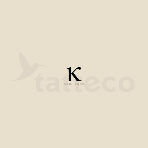 Kappa κ Temporary Tattoo - Set of 3