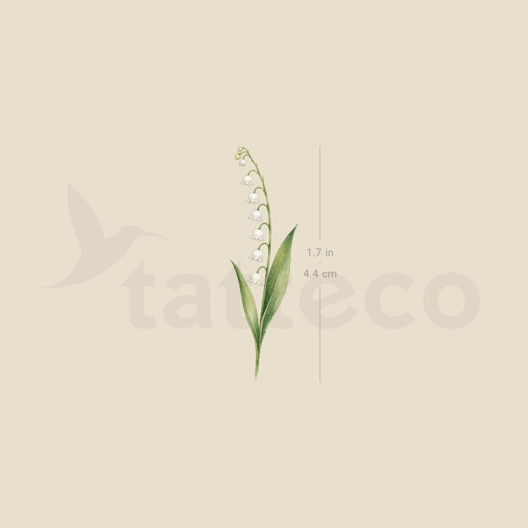 Watercolor Lily Of The Valley Temporary Tattoo - Set of 3