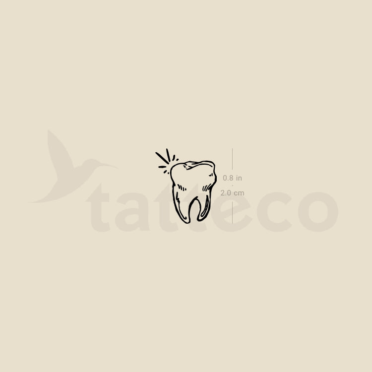Tooth Temporary Tattoo - Set of 3