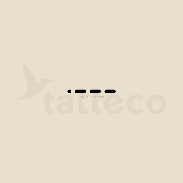 Morse Code J Temporary Tattoo - Set of 3