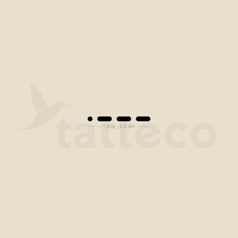 Morse Code J Temporary Tattoo - Set of 3