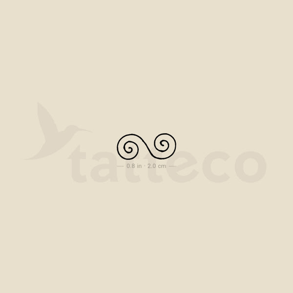 Little Double Spiral Temporary Tattoo - Set of 3