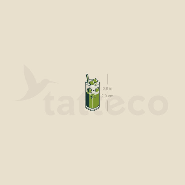 Iced Matcha Latte Temporary Tattoo - Set of 3