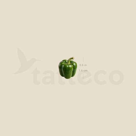 Green Bell Pepper Temporary Tattoo - Set of 3