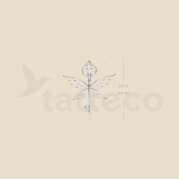 Flying Key Temporary Tattoo By Stefano Mazza - Set of 3