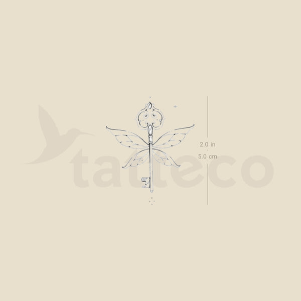 Flying Key Temporary Tattoo By Stefano Mazza - Set of 3