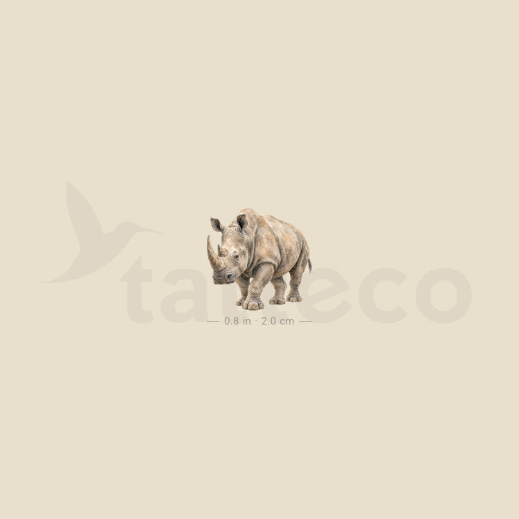 Watercolor Rhino Temporary Tattoo - Set of 3