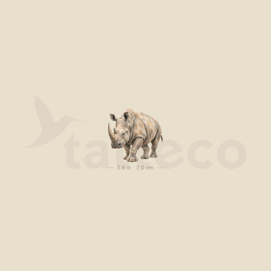 Watercolor Rhino Temporary Tattoo - Set of 3