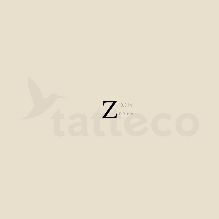 Uppercase Zeta Temporary Tattoo - Set of 3