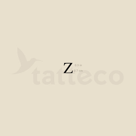 Uppercase Zeta Temporary Tattoo - Set of 3