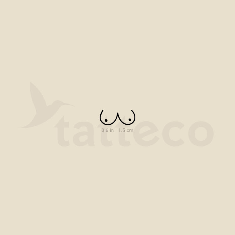 Woman Breasts Temporary Tattoo - Set of 3