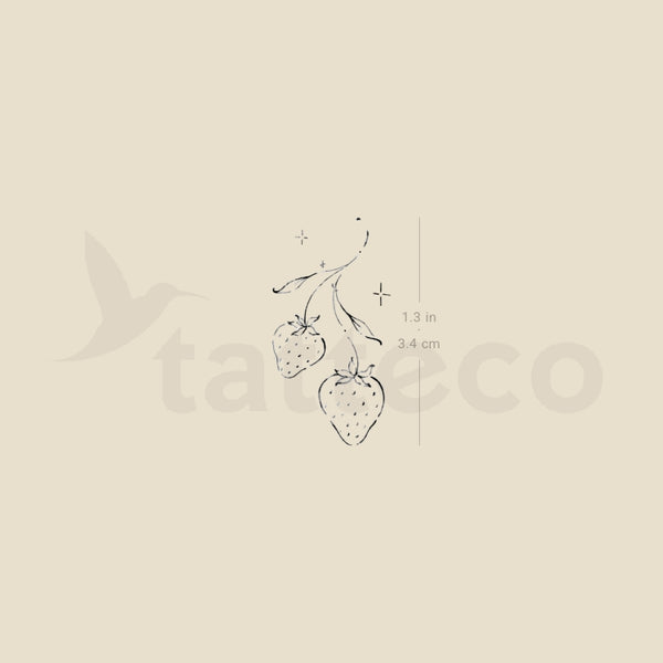Strawberry By Stefano Mazza Temporary Tattoo - Set of 3