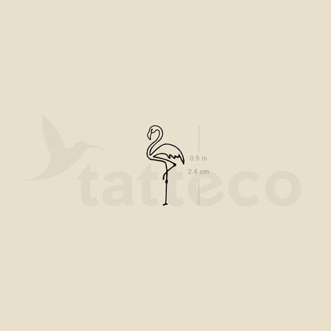 Single Line Flamingo Temporary Tattoo - Set of 3