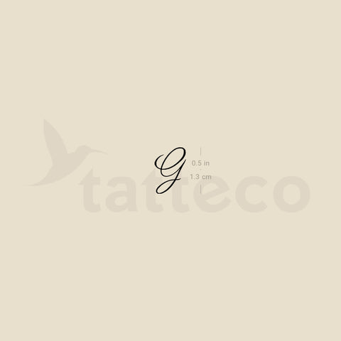Letter G Script Temporary Tattoo - Set of 3