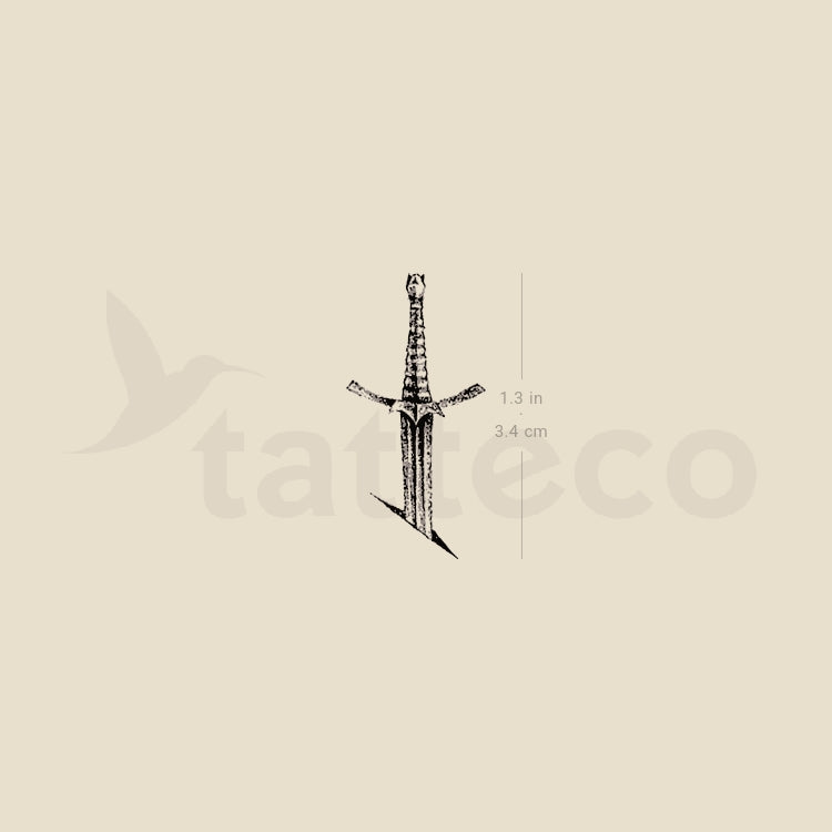 Tatuaje temporal de espada apuñalada - Juego de 3