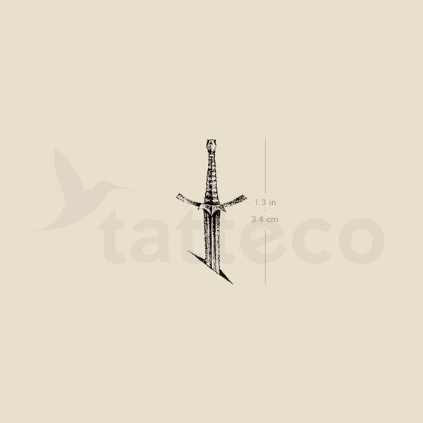 Stabbed Sword Temporary Tattoo - Set of 3