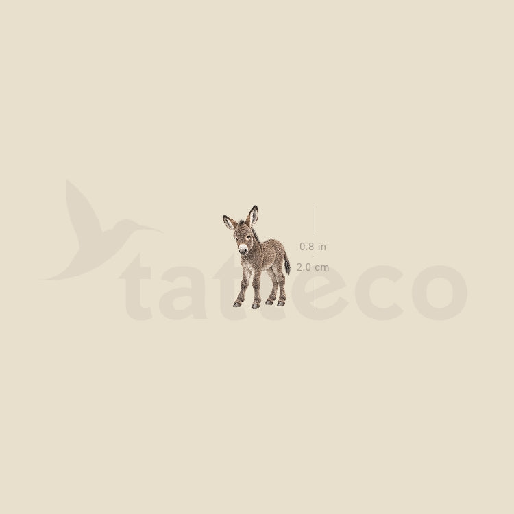 Baby Donkey Temporary Tattoo - Set of 3