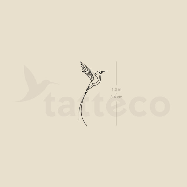 Long-tailed Sylph Hummingbird Temporary Tattoo - Set of 3