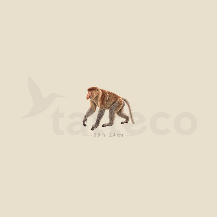 Proboscis Monkey Temporary Tattoo - Set of 3