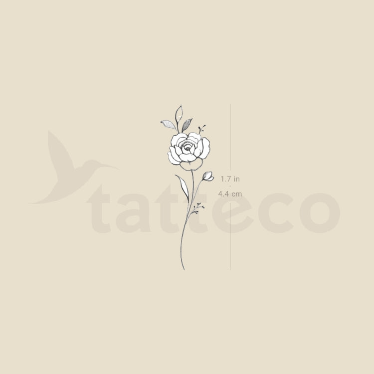 Peony By Stefano Mazza Temporary Tattoo - Set of 3