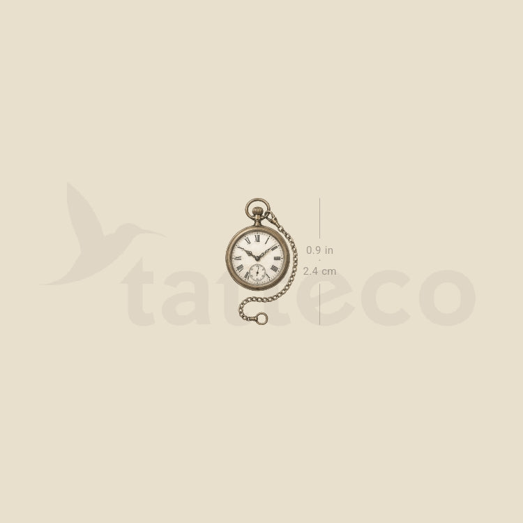 Pocket Watch Temporary Tattoo - Set of 3