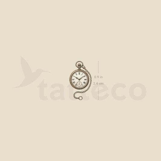 Pocket Watch Temporary Tattoo - Set of 3