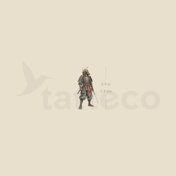 Watercolor Samurai Temporary Tattoo - Set of 3