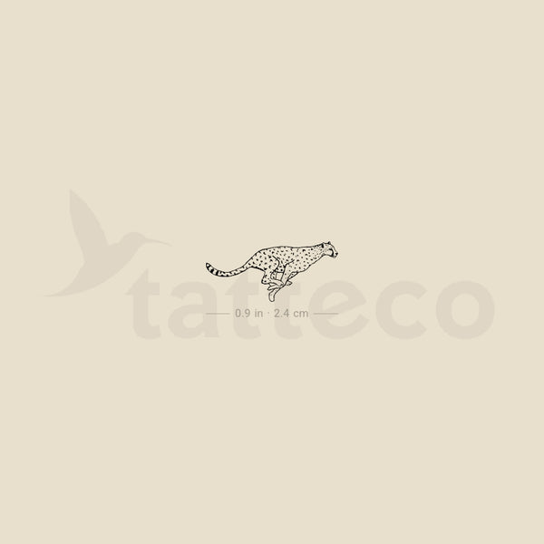 Small Running Cheetah Temporary Tattoo - Set of 3