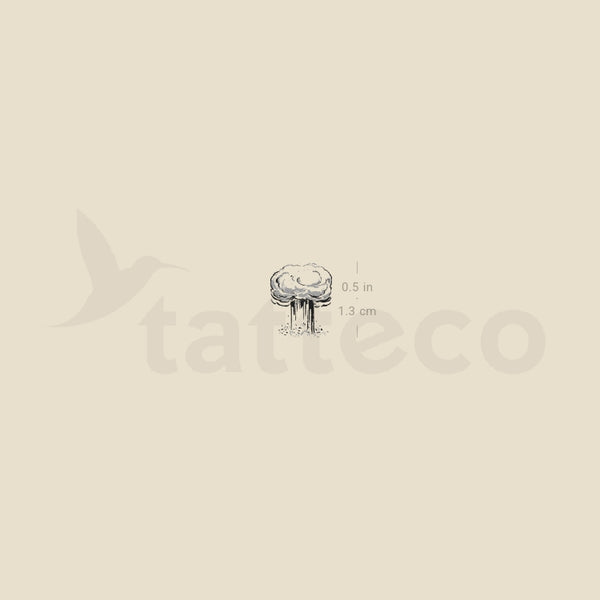Atomic Bomb Mushroom Temporary Tattoo - Set of 3