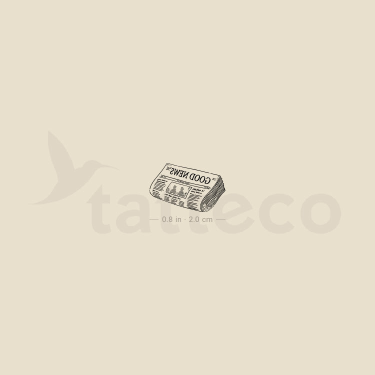 Newspaper Temporary Tattoo - Set of 3
