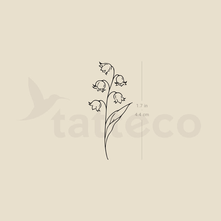 Fine Line Lily Of The Valley Temporary Tattoo - Set of 3